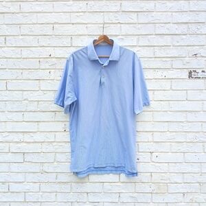 Vintage Peter Millar Double Mercerized Cotton Polo Pinstripe